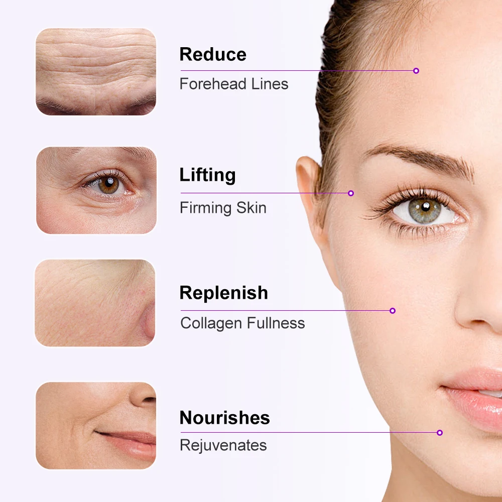 Retinol Wrinkle Face Serum Collagen Hyaluronic Acid Forehead Fine Lines Lifting Anti-Aging Glowing Serum Facial Skin Care 40ml 3