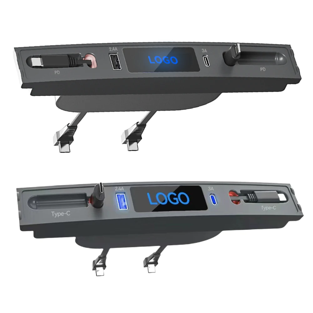 Type C Expansion Dock Digital Display QC3.0 Docking Station 27W PD Center Console Smart Sensor Plug and Play for Tesla Model 3 Y