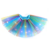 Jupe Courte en Tulle pour Fille, Tenue de brevde Ballet Arc-en-ciel, Tutu, Costume de ix, Mini Robe de Bal 3