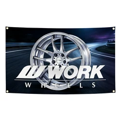 Racing Car Tapestry Flag with Brass Grommets - Premium Polyester Banner - 90 x 150cm (4 holes in 4 corners)