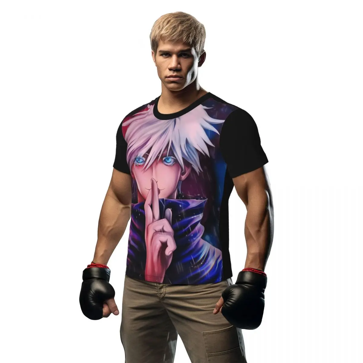 

Gojo Satoru Sportswear T Shirt Summer Jujutsu Kaisen Anime Streetwear T Shirts Popular Tee Shirt For Male Custom Tees Plus Size