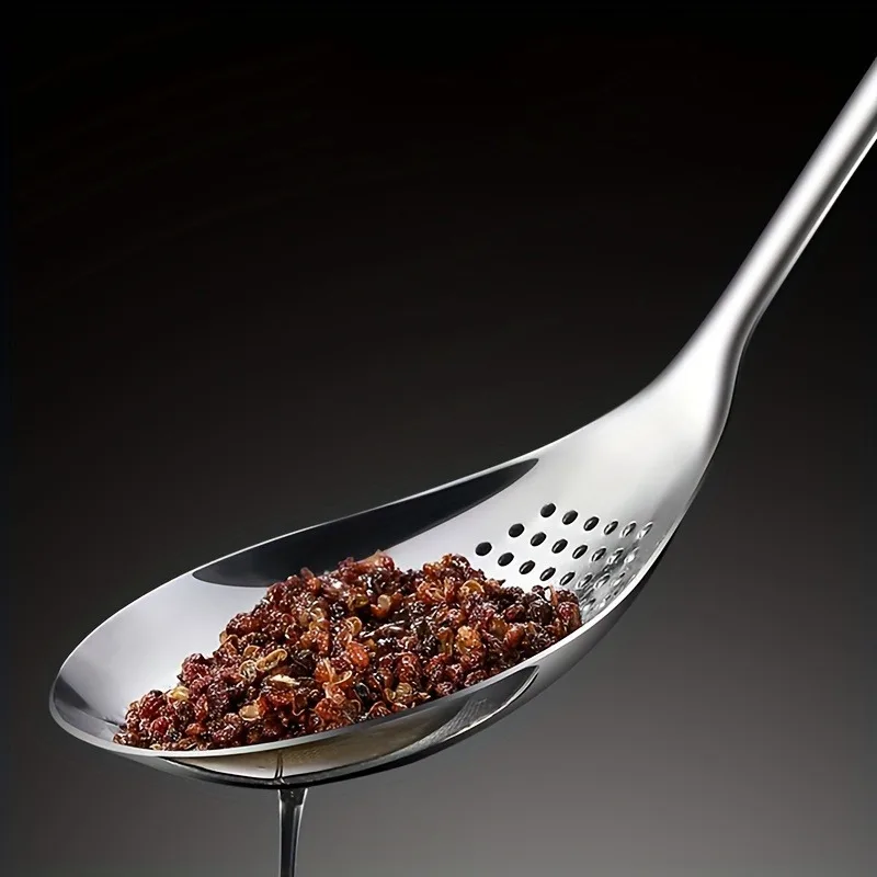 Stainless Steel Kitchen Strainer Spoon 1pc Stainless Steel Durable, Uncharged for Dumplings, Noodles & Hot Pot