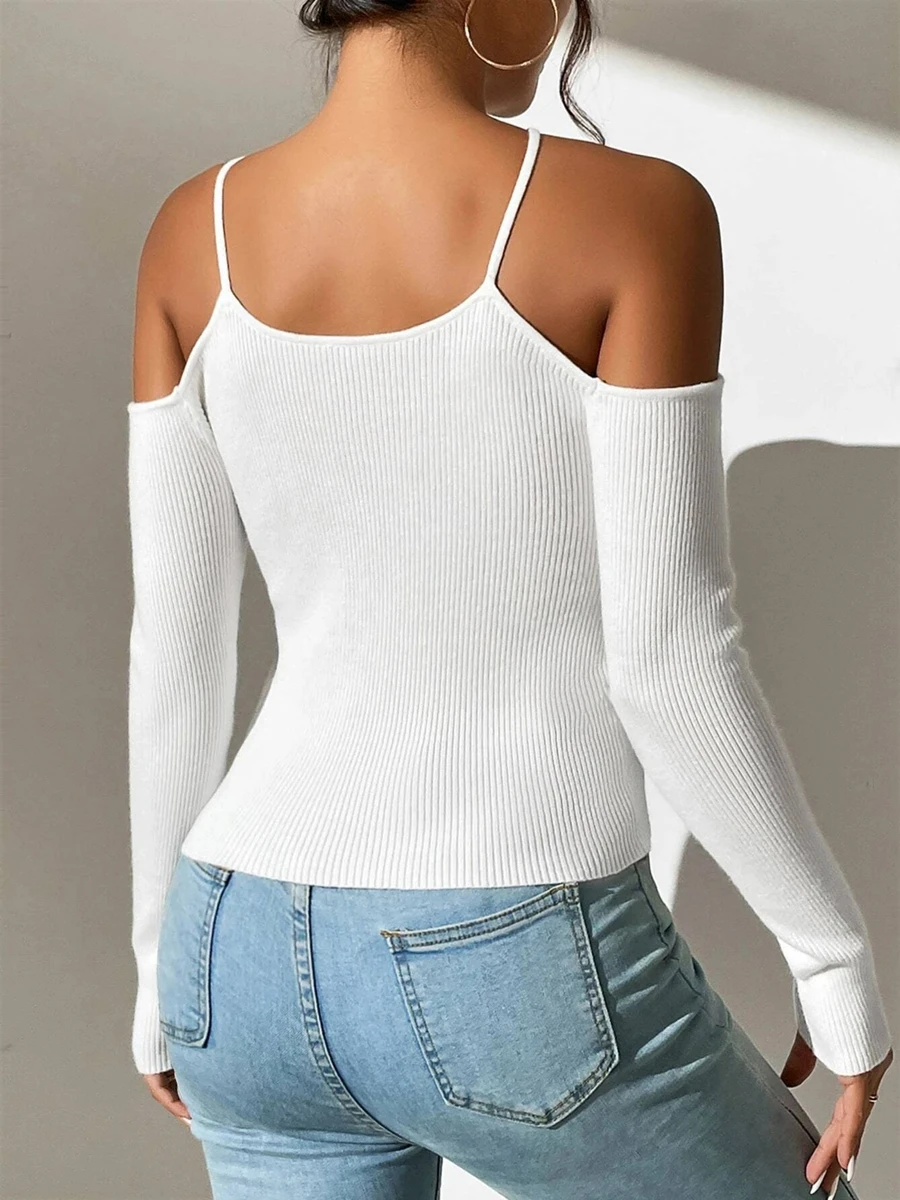 Targogo Camicia Donna Elegante Primaverile Autunno Manica Lunga Senza Spalline Camicie Baggy