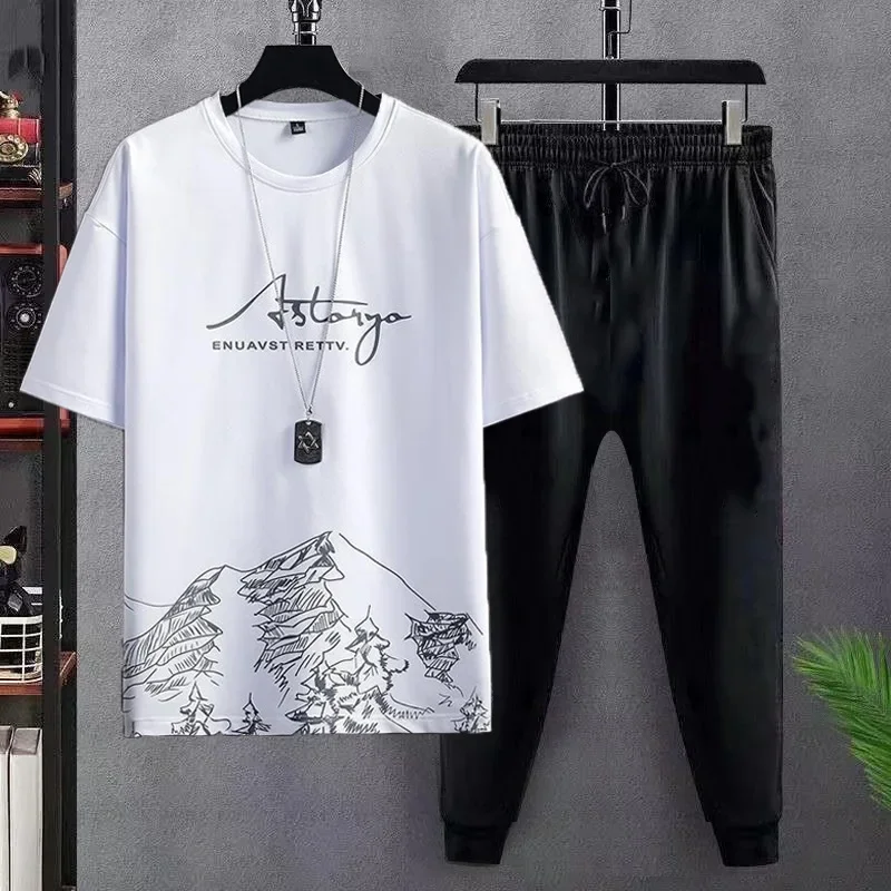 Snow Mountain white trousers suit/skinny