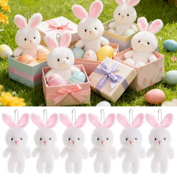 10/20Pcs Easter Party Rabbit Bunny Plush Dolls Keychain Bag Pendant Kids Birthday Party Favors Gift for Guests Basket Fillers 1