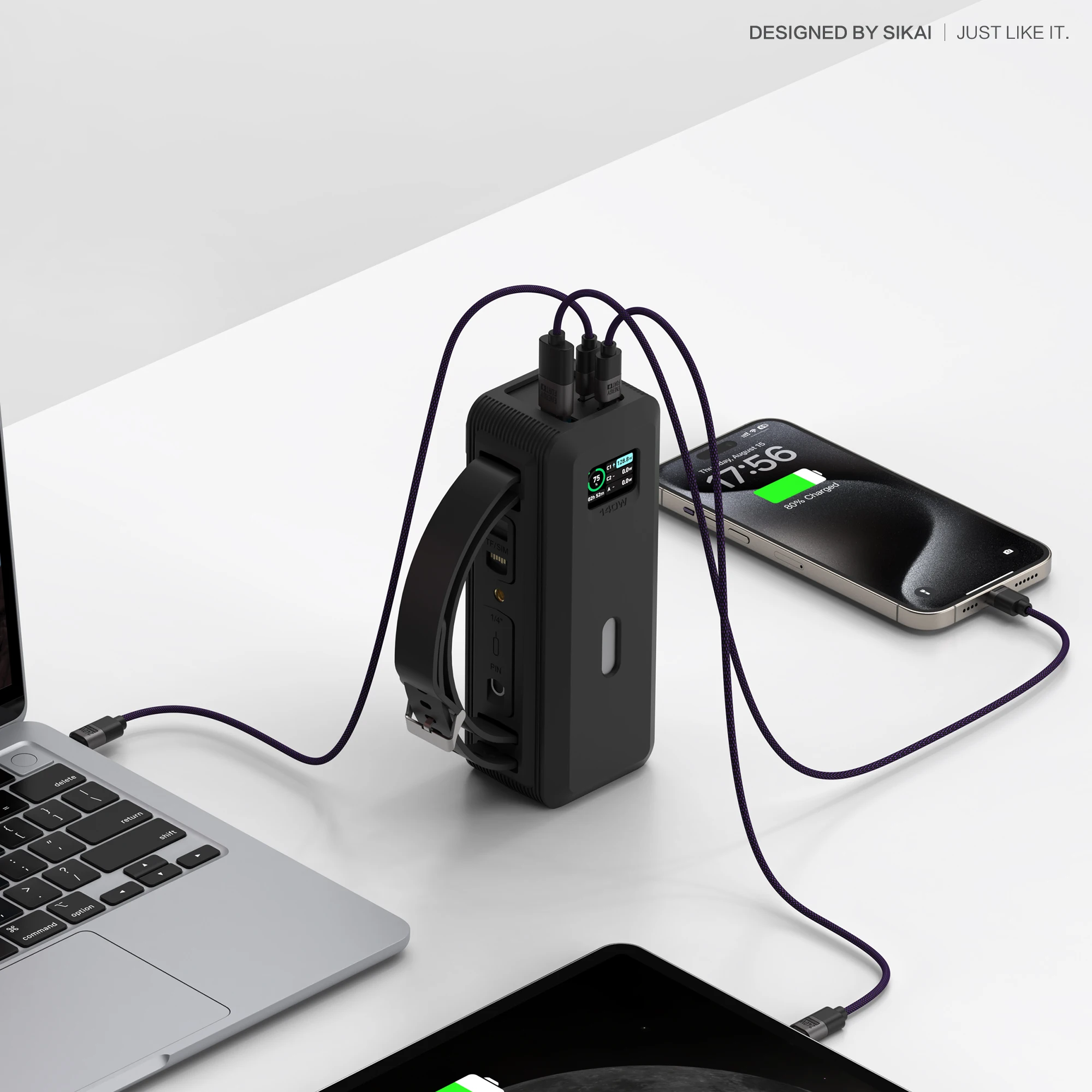 Silikonhülle für Anker 737 Power Bank PD240W Ladekabel für 140 W 24000 mAh PowerCore SD/TF-Kartenaufbewahrung Schutzhülle – Detail 8