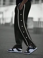 Pantalon long décontracté pour homme, coupe droite, printemps-automne, avec boutons et cordon de serrage ajustable à la taille, idéal pour le sport et le quotidien 1