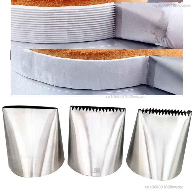 Extra Large Stainless Steel Flower Mouth Serrated Cream Coated