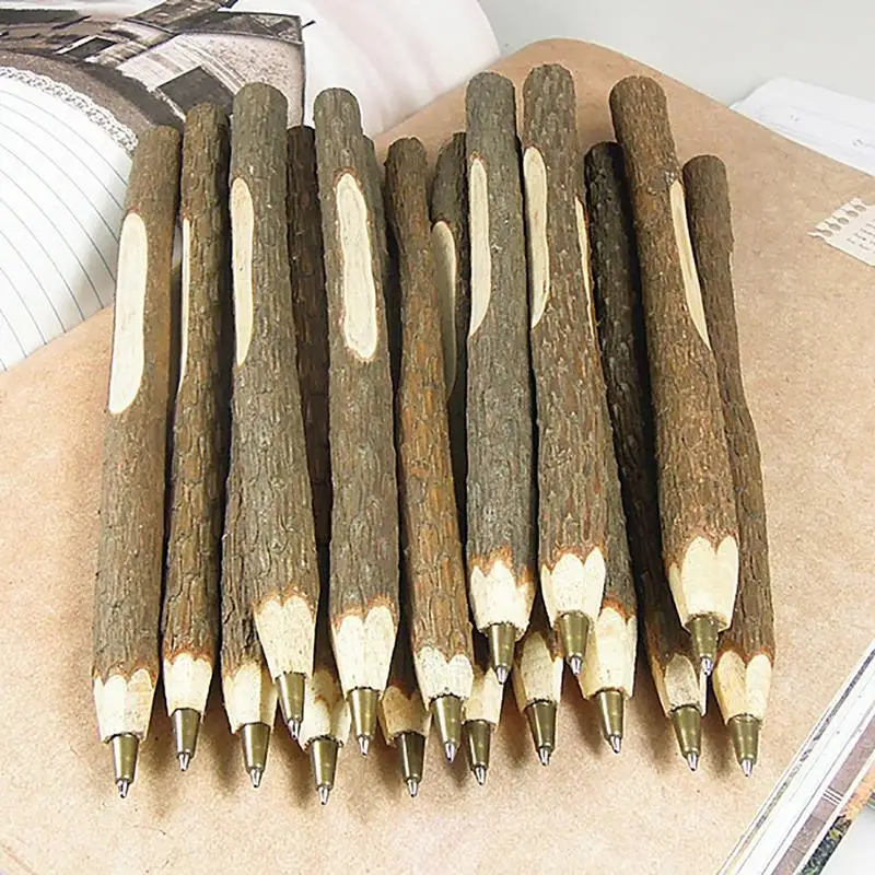 Ballpoint Pen 10pcs Natural Wooden Branches Shaped Eco-friendly Ballpoint Pen Retro Drawing Pencil Vintage Stationery Office School Supplies ballpoint pen multifunction ballpoint pen multifunctional pen ball point pen