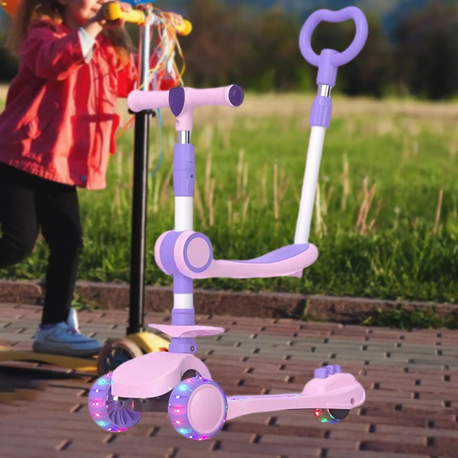 3 Wheel Scooter Folding Portable Stable with Music Light Flashing Self Balancing 3 Wheel Scooter Folding Portable Stable with Music Light Flashing Self Balancing