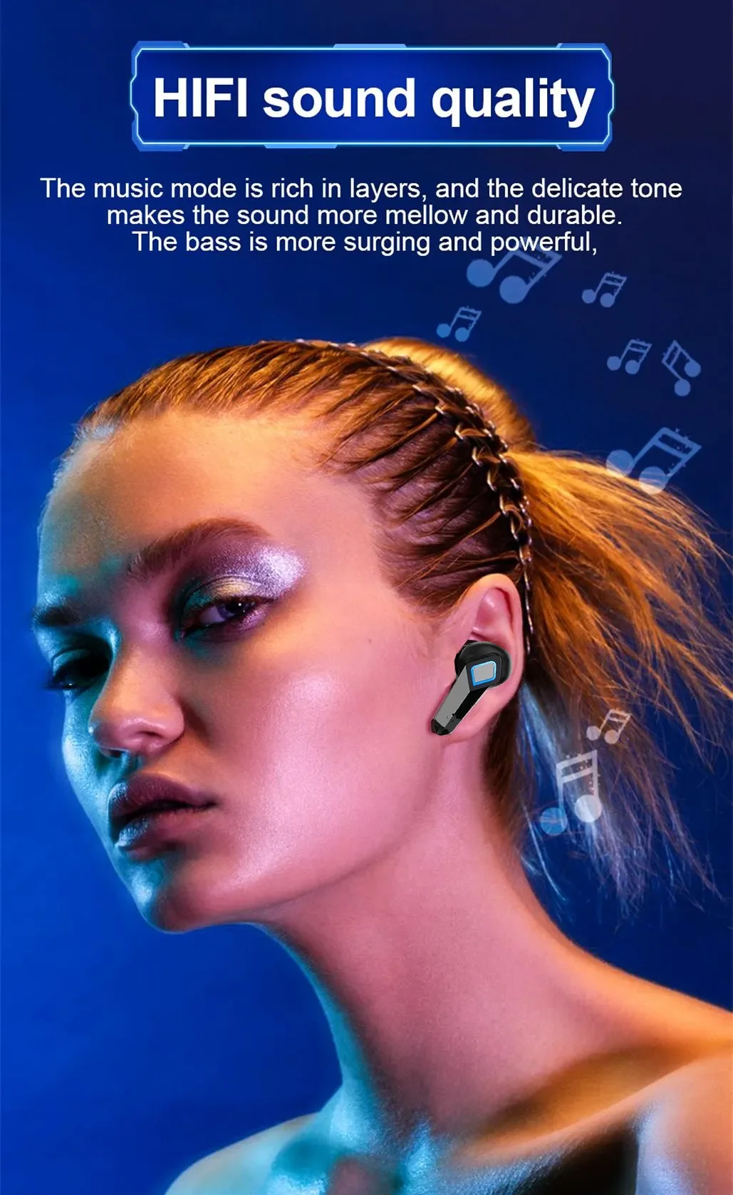 TONLISH K68 TWS Wireless Bluetooth Headphones Low Latency Gaming