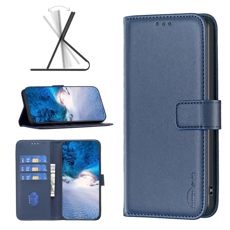 Leather Flip Wallet Phone Case with Magnetic Card Slots and Cover