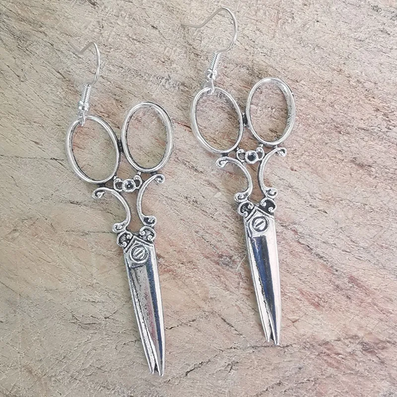 Large Scissor Dangle Drop Earrings For Women