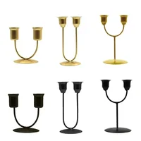 Nordic Simple Candle Holder U-shaped Candlestick Bars Accessories Room Decor Decorative Table Candle Base Candlelight Dinner 2