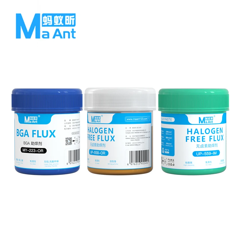 

MaAnt MY-223 UP-558 559 Lead-free Halogen Free High Resistance BGA Flux for Mobile Phone Chip Weld Tinning/Detinning Repair