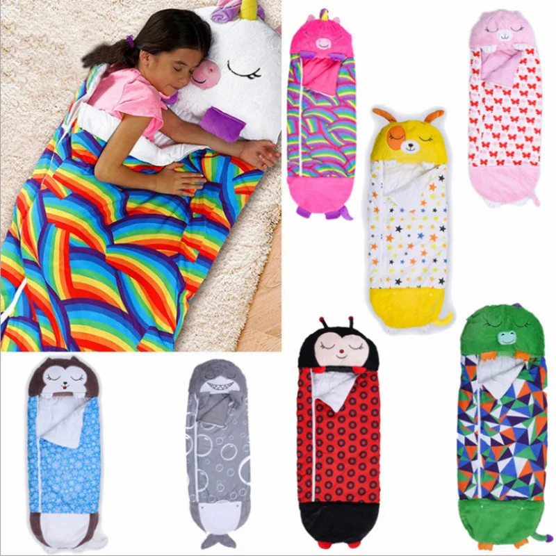 Saco De Dormir De Pelúcia Dos Desenhos Animados Infantis, Travesseiro Variável, Pijama Do Bebê