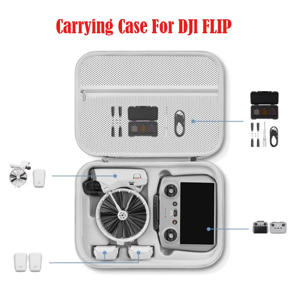 Drone Accessories Drone Storage Bag Drone Storage Case For DJI Flip NEO PU Leather Drop-resistant Hard Shell