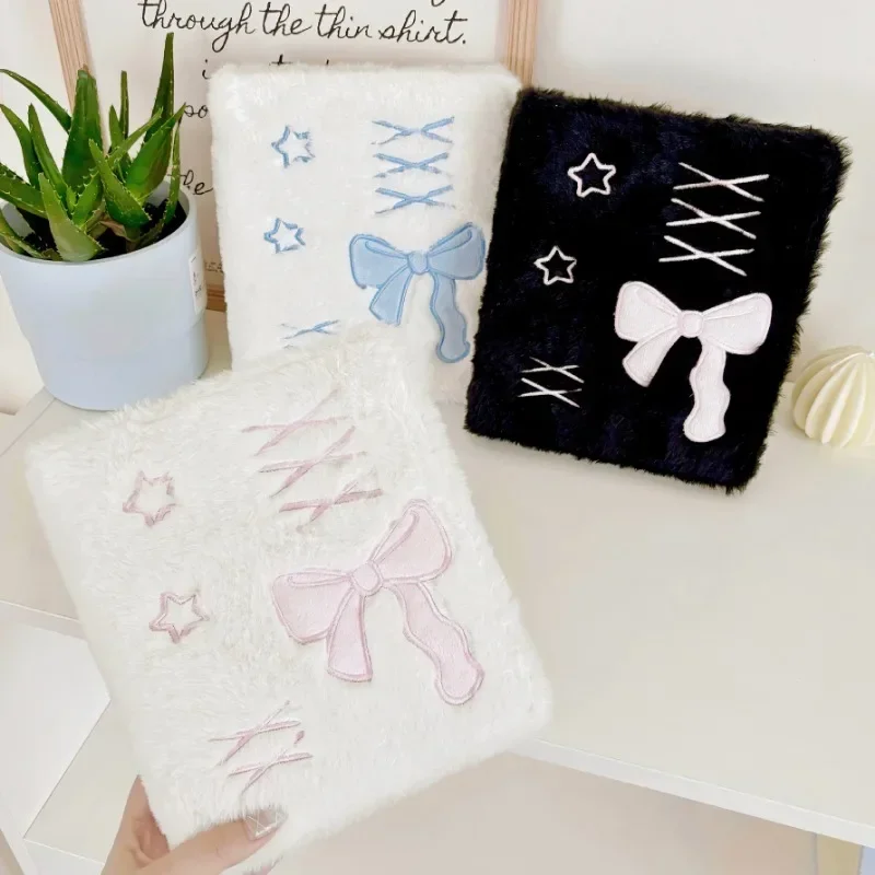 A6 Cartoon Plush Cover Binder Photocards INS Girl Korean Cute Photo Album Idol PhotoCard Holder Collect Book School Stationery 4