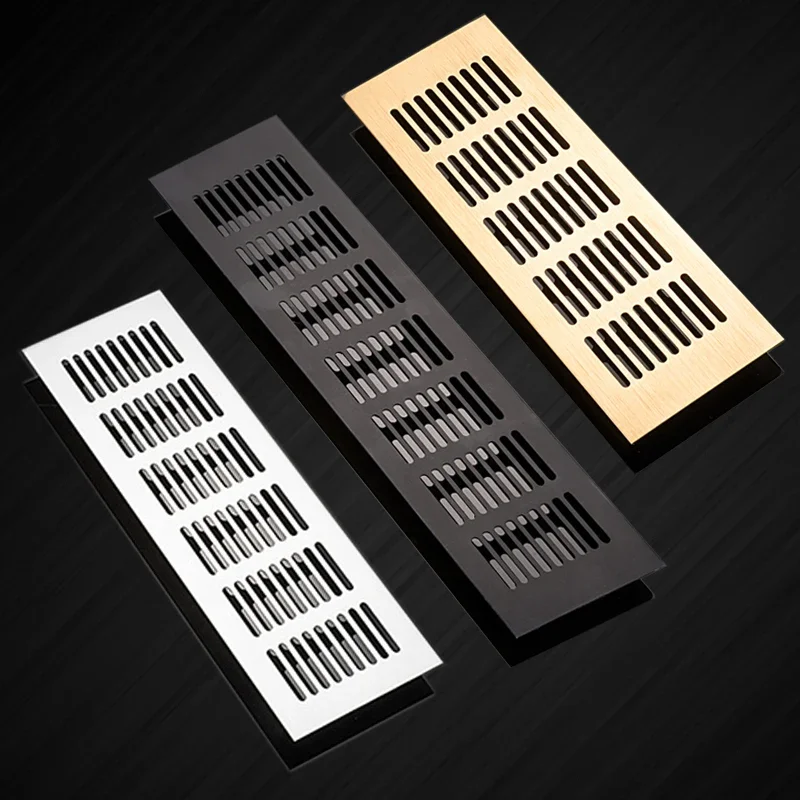 Aluminum alloy rectangular air vent grille ventilation cover Closet Shoe Wardrobe Cabinet Mesh Hole louver vent home Decor cover