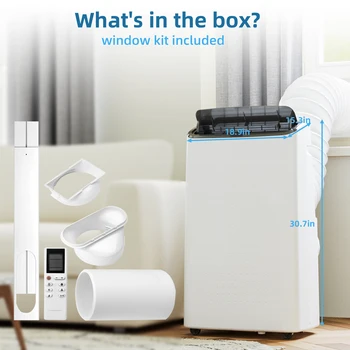 14000 Btu Air Conditioner Portable for Room Up to 750 Sq.Ft 24H Timer 3-In-1 Quiet Ac Unit As Cooler Dehumidifier Fan 6