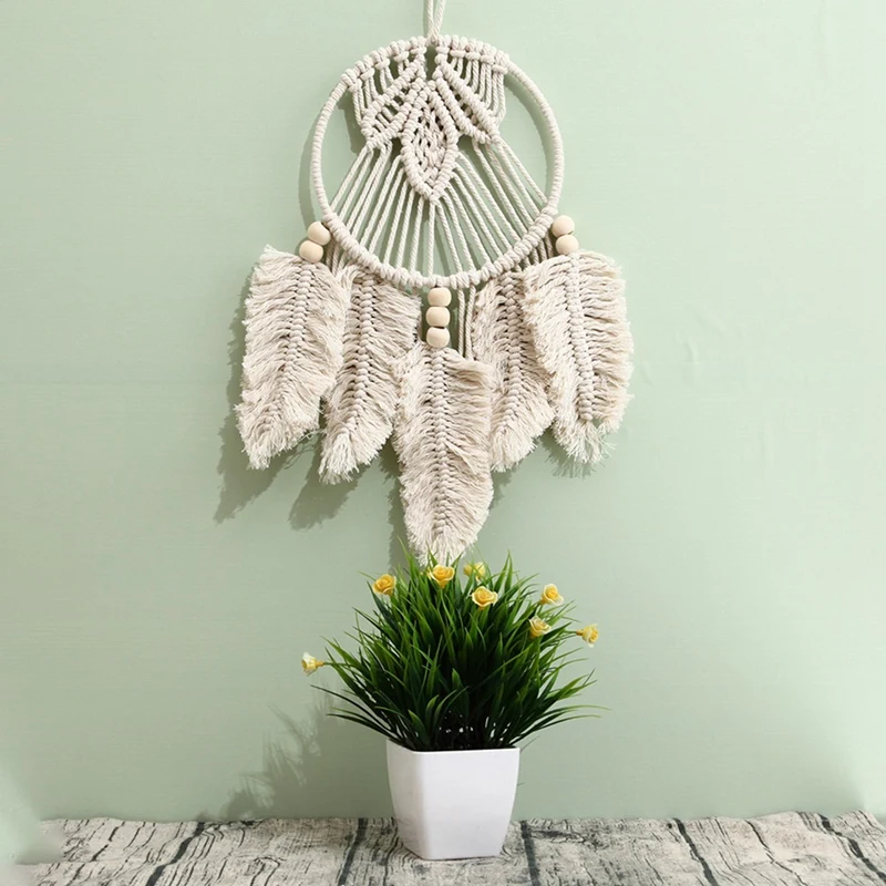 1Pcs Dreamcatcher Handmade Woven Dream Catcher Hand Decor Macrame Decor Wall Art Dream Catcher Wedding Decor 5