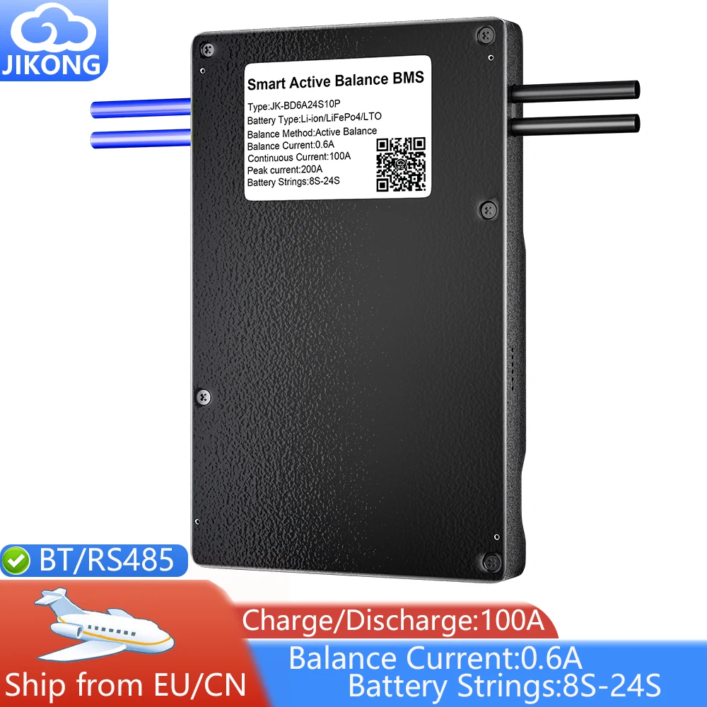 

JIKONG Active balance Smart BMS 8S 10S 12S 13S 16S 20S 24S Liion LiFepo4 LTO 12V 24V 36V 48V 72V 84V Supports Bluetooth RS485