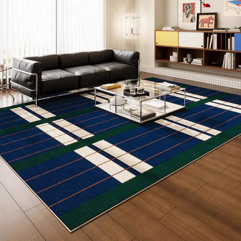 Dopamine Living Room Carpet Large Area Color Plaid Bedroom Bedside Floor Mat Simple Home Decoration Sofa Soft Rug Ковер Tapis 러그