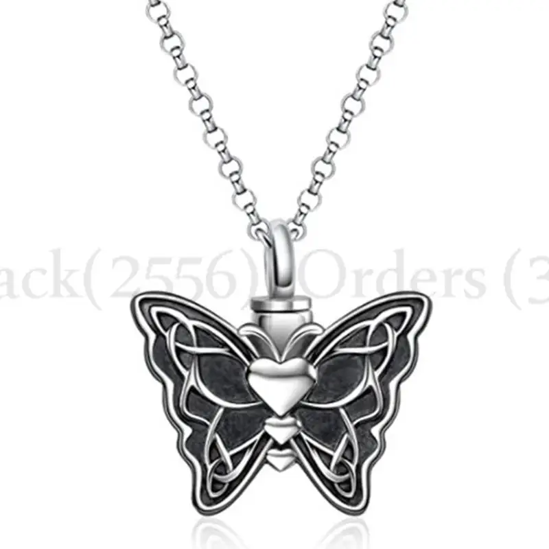 Butterfly Shape Ashes Cremation Pendant Keepsake Urn Necklace Memorial Jewelry