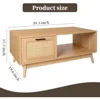 Mid Century Modern Coffee Table with Storage, Walnut Tea Table with Drawer, Coffee Tables w Open Storage Shelf 2