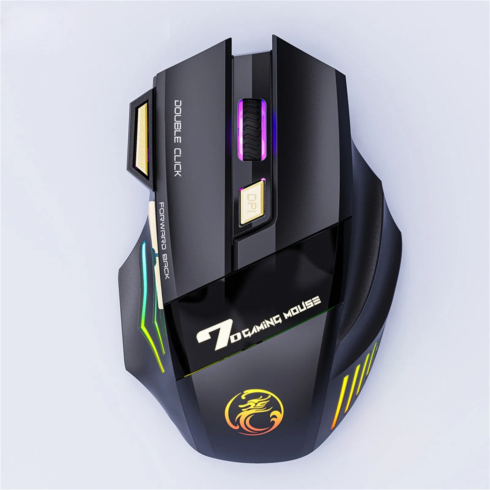 Mute Ergonomic Gaming Mouse iMice GW-X7 7 Buttons Rechargeable RGB Wireless Adjustable DPI Ergonomic Gaming Office Mice pink computer mouse