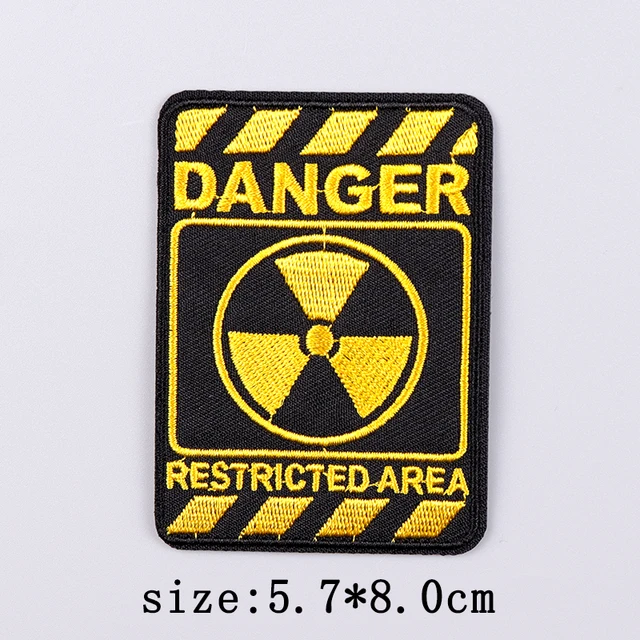 Danger Warning Embroidery Patch Iron On Patches For Clothing Prohibition Sign Embroidered Patches For Clothes Stickers Badges 2