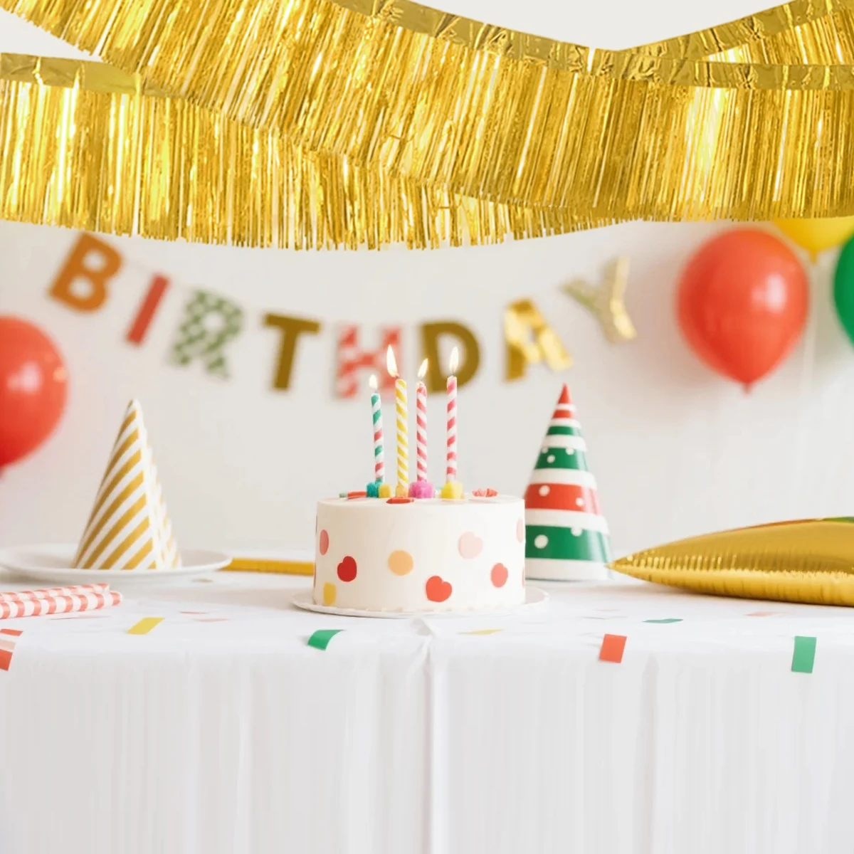 30x300CM Party Backdrop Foil Fringe Garland Metallic Tinsel Streamers Banner Hanging for Birthday Wedding Christmas Decorations – Detail 13