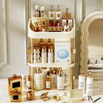 Cosmetics Storage Box Large Capacity Dressing Table Skin Care Products Storage Rack Drawer Type Organizer Desktop Dust Storage