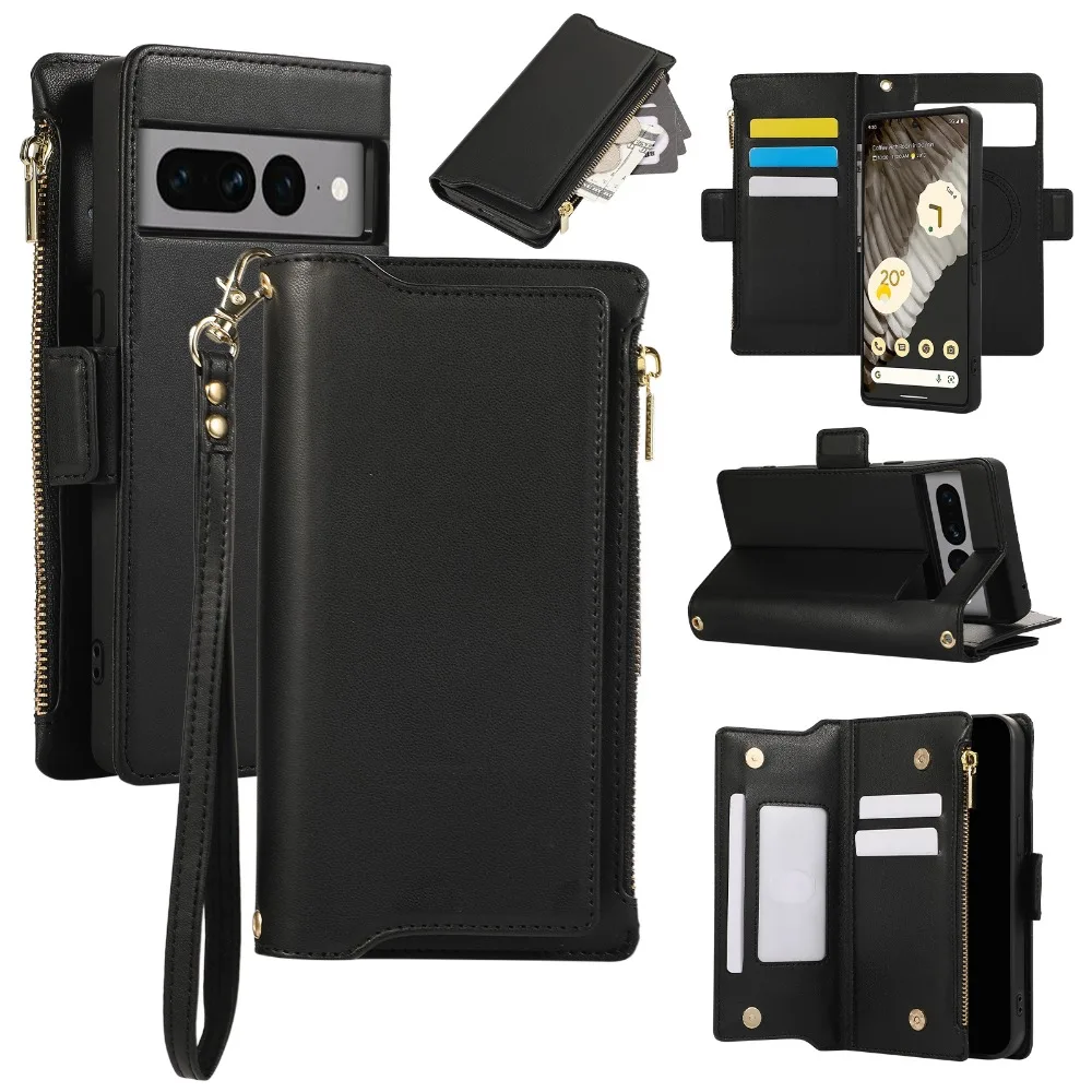 2-in-1 Detachable Crossbody & Wrist Strap Phone Wallet Case with Card Holder
