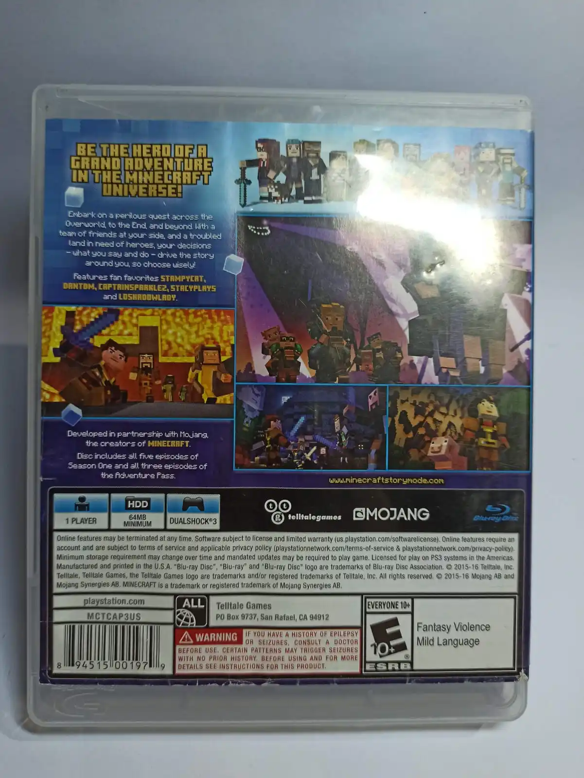 Jogo PS3 Minecraft Story Mode - The Complete Adventure