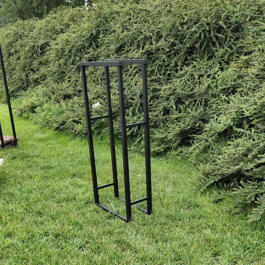 Description Picture 6 of itemHeavy Duty Outdoor Wood Storage BBQ Firewood Rack Steel Wheeled with Metal Brackets and Protection Set