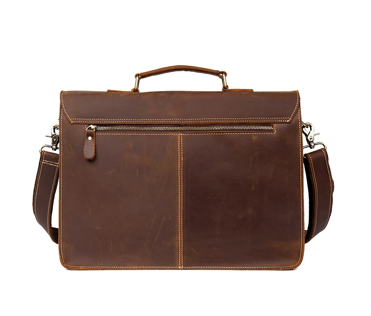 Distressed Brown Laptop Shoulder Bag Briefcase