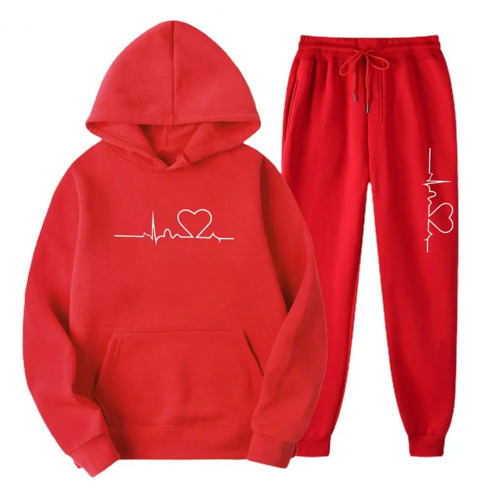 

Lightweight Hoodie Stylish Men's Autumn Winter Hoodie Sweatpants Set Windproof Sportswear Suit with Long Sleeve Pullover Top