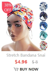 Stretch Bandana Kopf Wickeln Satin Floral Ankara Motorhaube Frauen Blume Druck Party Turban Headwear Kappe – Detail 4