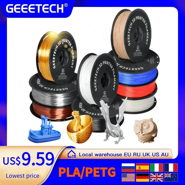 Geeetech – filament imprimante 3d, plastique PLA PETG 1kg 1.75mm, sans  enchevêtrement, matériaux de fil d'impression 3d, bois, noir, blanc, soie -  AliExpress