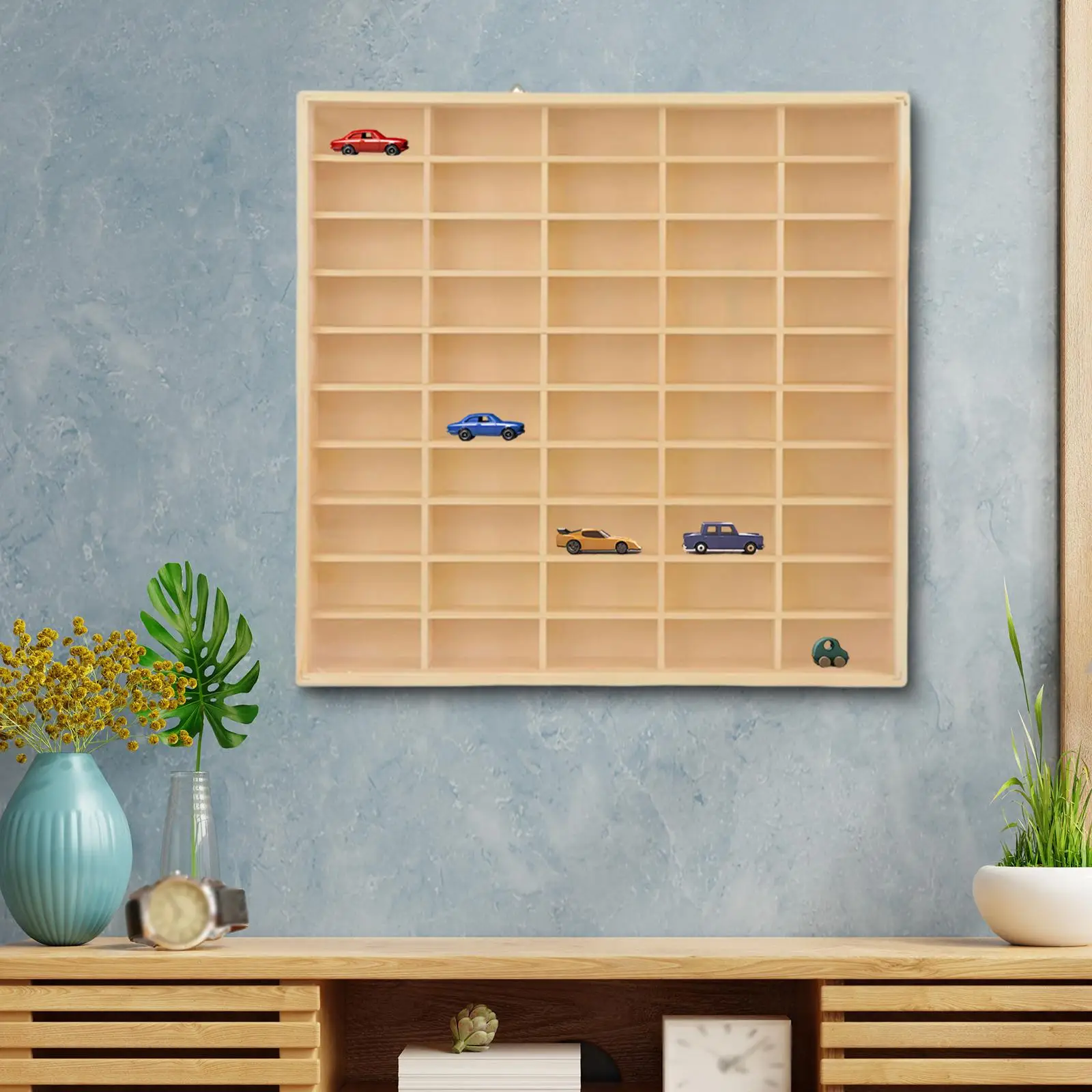 Display Shelves Rack Collectibles Wood Showcase Space Saving Figures Display Cabinet for Collection Figures Store Home Tie Rack
