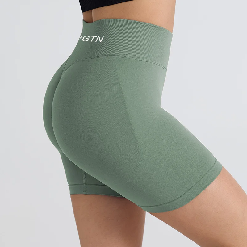 NVGTN sports shorts yoga shorts workout shorts Fitness Shorts CONTOUR SHORTS Medium and High Waist Smile Line Face Yoga Fitness Three-point Pants