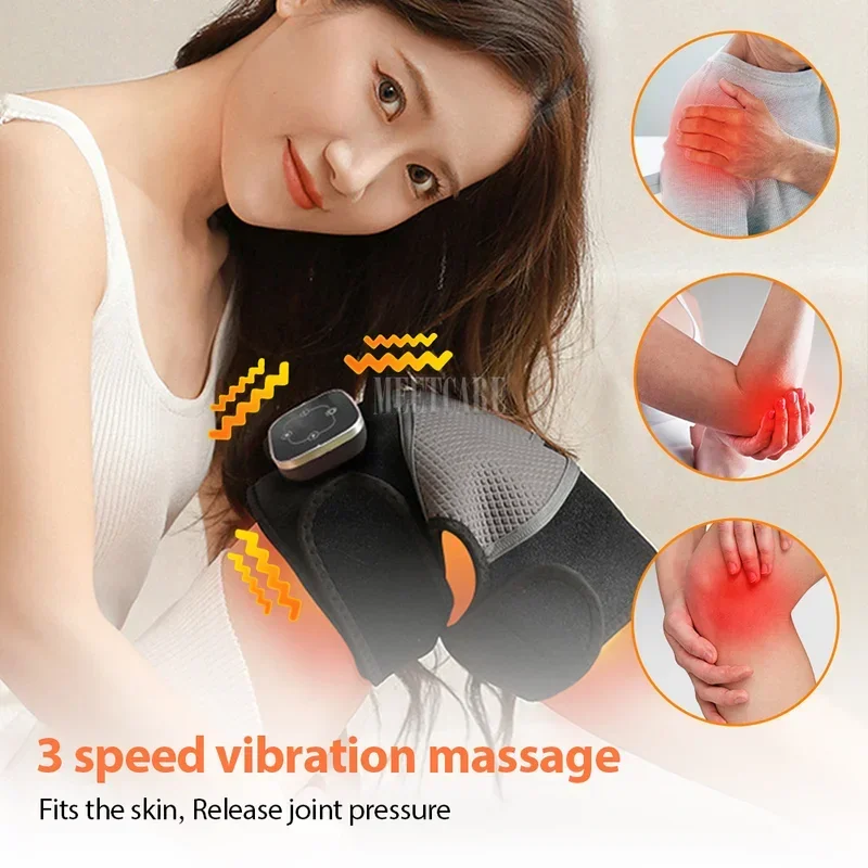 3in1 Electric Knee Should Brace Massage with Vibration Heated Massage Therapy Shoulder Elbrow Pain Relief Old Cold Leg Knee Warm