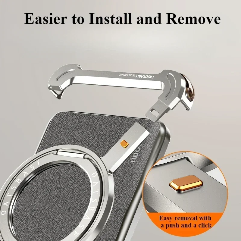 Eary Metal Phone Case for Huawei Mate60Pro+ with Magsafe Magnetic Kickstand Frameless Shockproof Wireless Charging Mate60 Cover