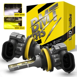 Dual Pack High-Performance LED Fog Light Bulbs - Versatile White & Yellow Illumination, 12000LM Brightness - H27/880 (3000K Golden Yellow)
