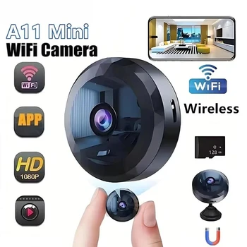 A11 Telecamera Wifi wireless Mini monitoraggio Videocamera di sicurezza HD 1080p Telecamera di rilevamento del movimento con batteria ricaricabile Nuovo