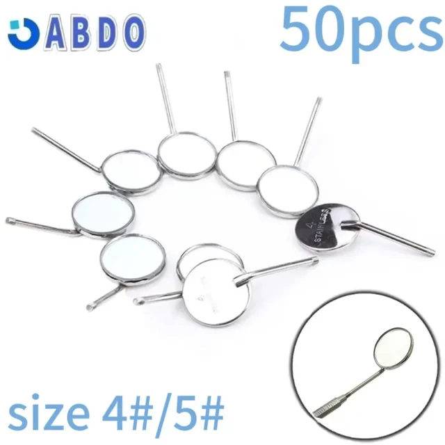 50pcs-20pcs/lot Dental Exam Mirror Head Mouth Reflector Oral Endoscope Mirrors Head Stainless Steel 4# 5# Tooth Whitening Tool
