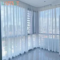 Custom Size White Sheer Curtains For Living Room Window Transparent Tulle Curtain Wedding Drapes Home Decor 4