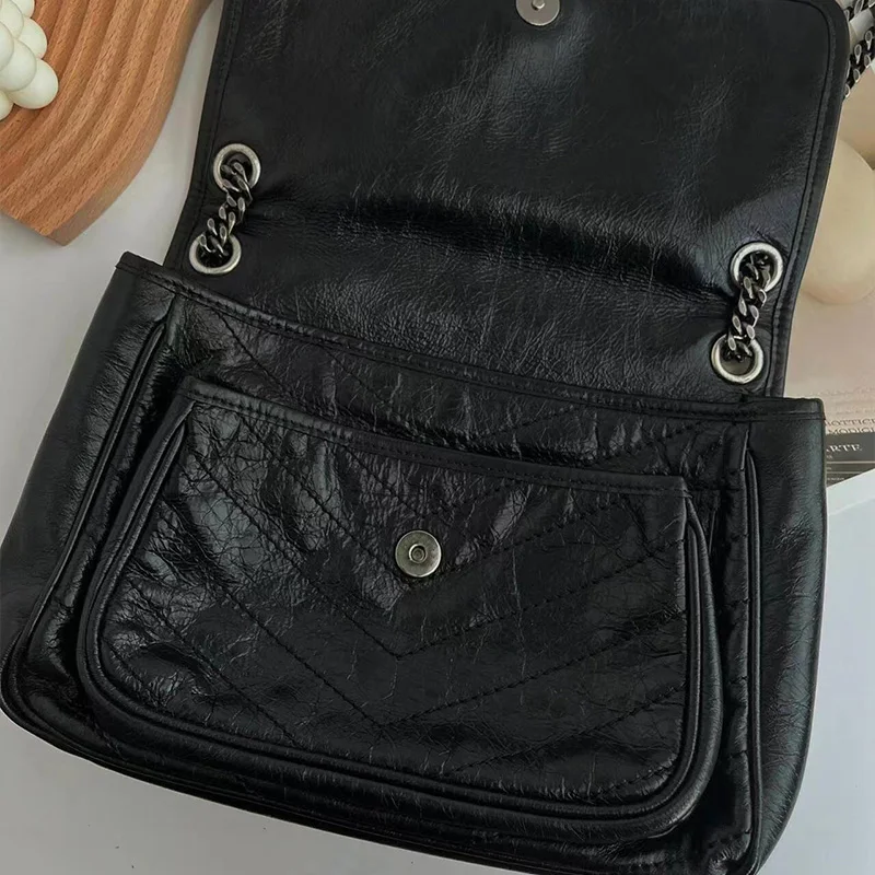 Luxury goods [1-1] Top genuine leather shoulder bag for women 2024 designer top replica cross body bag solid color handbag