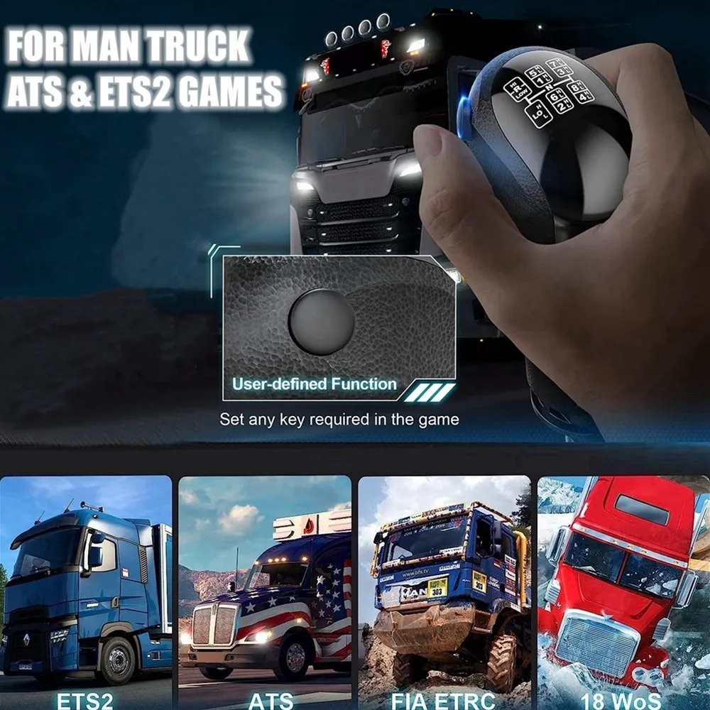 Dcenta USB Truck Simulator Shifter,Gearshift Shifter Knob